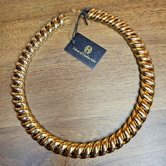 House of Harlow 1960 Jewelry - HOUSE OF HARLOW 1960 S Link Statement Choker Necklace